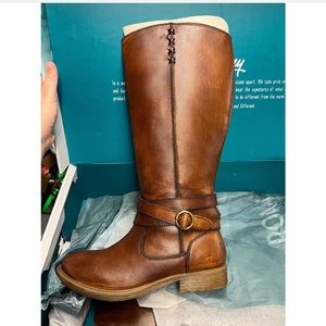FREE SHIP! NEW IN BOX.  ROAN by BEDSTU Brown Leather Riding Boots. Sz 8